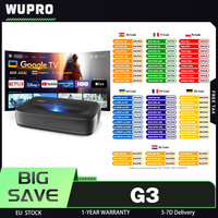 WUPRO G3 Mini UST Laser Projector,  Native 1080P, Android TV & Google TV, 600 ANSI, Auto Focus & Auto Keystone, Immersive Sound