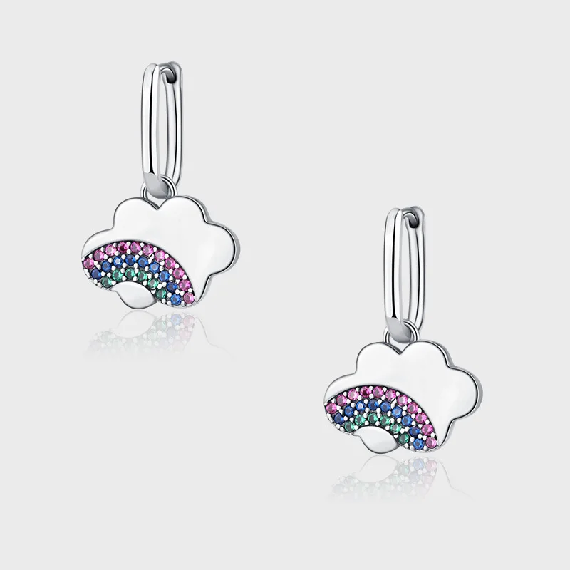 

Rainbow Cloud S925 Sterling Silver Stud Earrings, Elegant And High-end Ladies' Stud Earrings, Daily Wear Jewelry