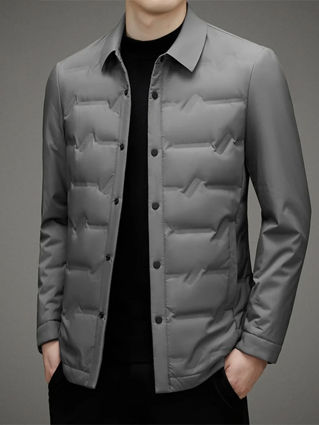 

Lightweight Warm Short down Cotton Jacket Men's Slim Fit Casual Autumn Winter Commute Turn-down Collar Fashionable Men's Wear