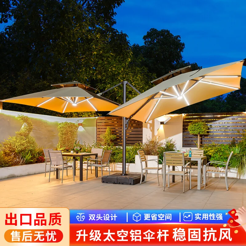 Outdoor Parasol Gemini Umbrella Large Outdoor Roman Courtyard Villa Garden Sun Umbrella Stall Guard Pavilion U