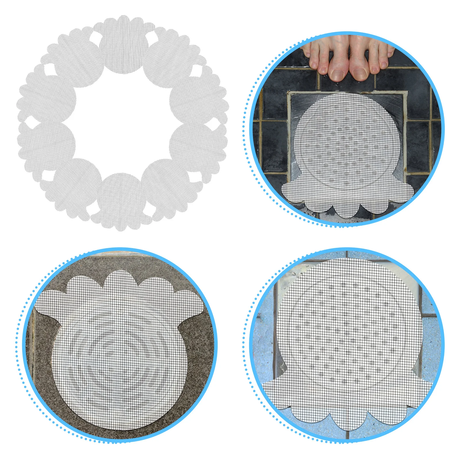 

10Pcs Bathroom Shower Drain Sticker Floor Hair Catcher Disposable Filter Anti-Blocking Hair Residue Stopper Floor Drain Sticker