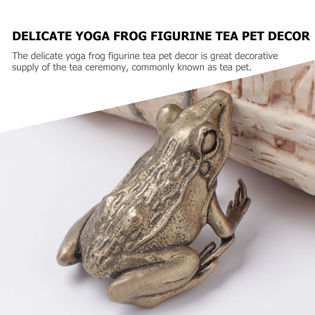 

Brass Frog Decor Yoga Tea Pet For Home Office Desktop Tabletop Silver Ornament Living Room Bedroom Garden Statue