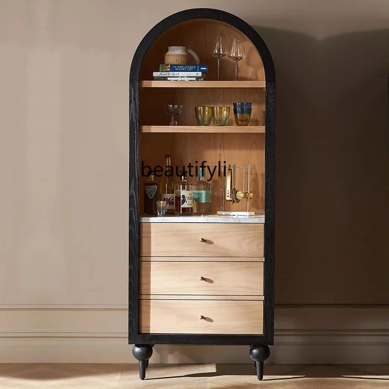 

ss1001 French retro color matching wine cabinet American doorless bookcase Villa style furniture Nordic simple decorative cabine