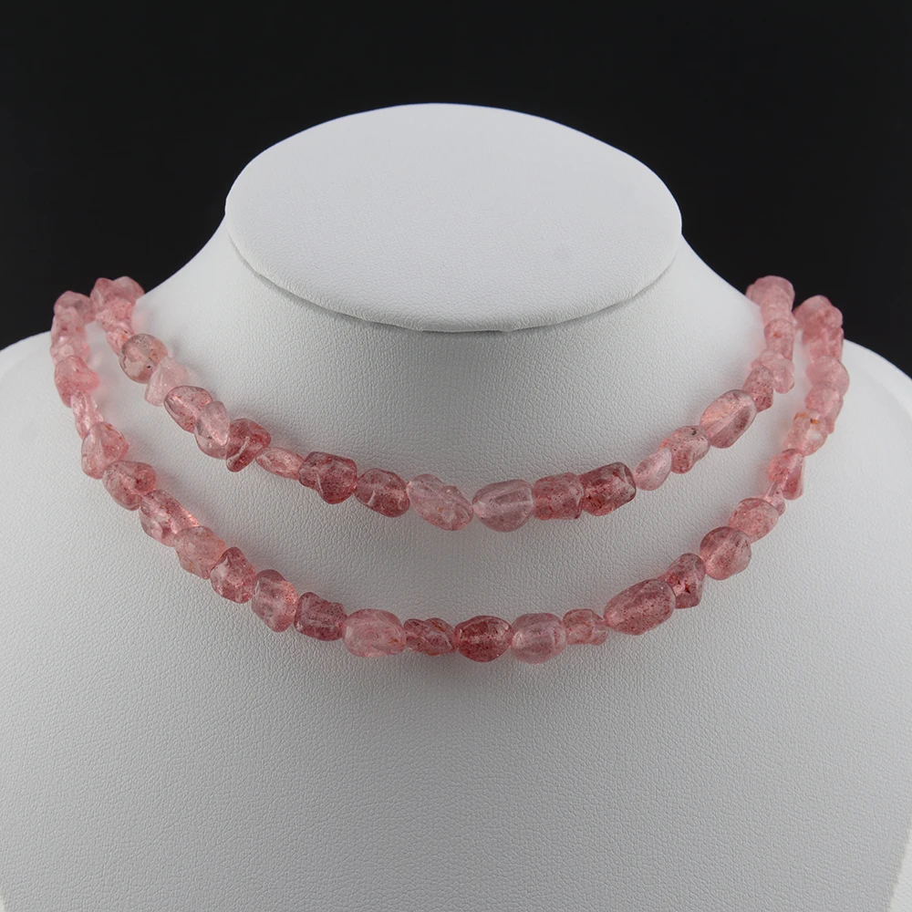 Natrural Strawberry Quartz tidak teratur nutgts Beads roight ukuran 6x8mm,DIY gelang/kalung untuk membuat perhiasan