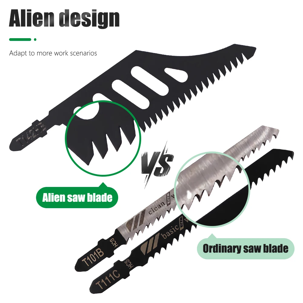 LAVIE 5pcs Mata Gergaji Lengkung T142HB Set T Shank Flush Cutting Pengganti Mata Gergaji Untuk Pemotong Presisi Aksesoris Perkakas Listrik