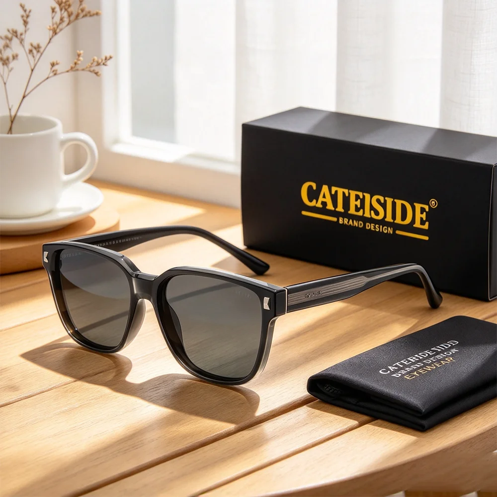 CATERSID Men Cool Sunglasses Women Propionate Pin Temple Spring Hinge Glasses  Unisex Fashion Outdoor Protective Eyewear