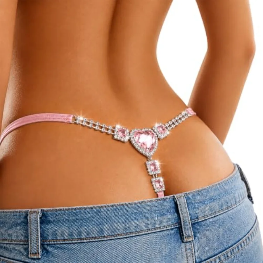 

Sexy Underwear for Women Elegant Rhinestone Panties Adjustable Waist Straps Crystal Thongs hilos sexys para mujer hot
