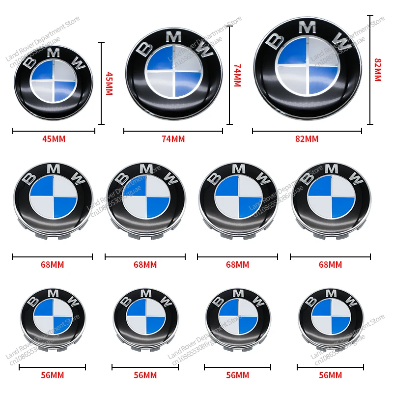 7 Stuks 82Mm 74Mm 45Mm 56/68Mm Originele Bmw Logo Auto Voormotorkap Achterste Kofferbak Wielnaaf Embleem Badge Voor F30 F31 F11