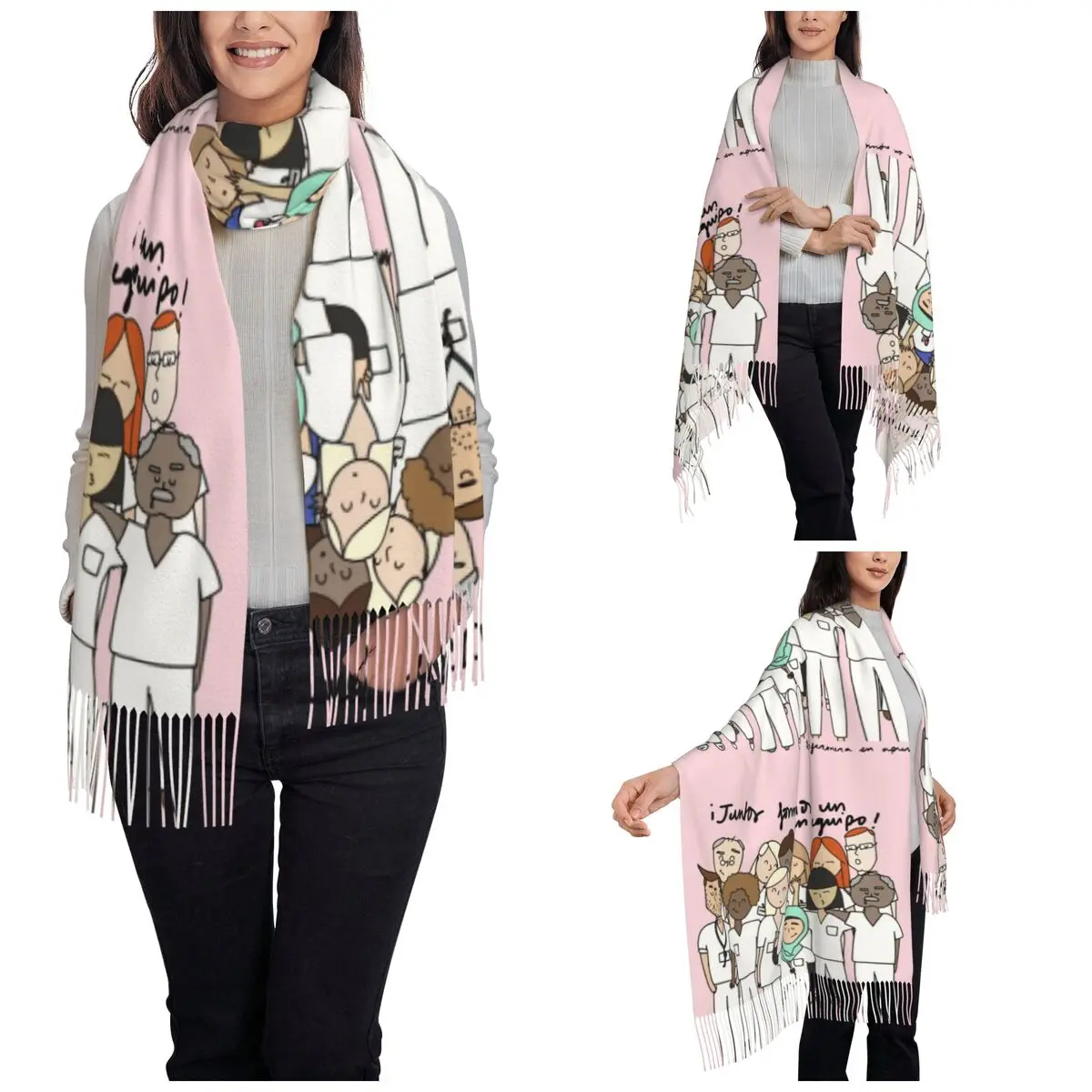 Enfermera En Apuros Doctor Nurse Scarf for Women Fall Winter Pashmina Shawls and Wrap Long Large Shawl Scarf for Ladies