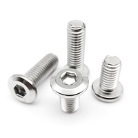 M2 M2.5 M3 M4 M5 M6 M8 Allen Hex Hexagon Socket Large Flat Head Furniture Rivet Screw Connect Joint Bolt 304 A2 Stainless Steel