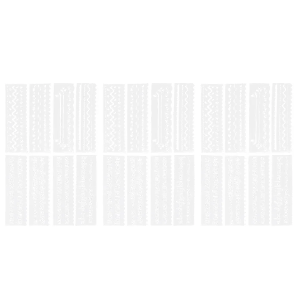 

3 set Hollow Lace Ruler Templates For Painting Multifunctional Letter Number Stencils Kids Drawing Sheet Pvc Scrapbooking Craft