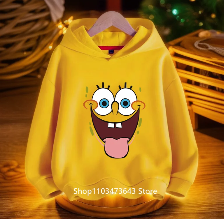 Autumn winter spongebob cartoon sports Hoodies sweater Patrick star sweater Children's clothes street jacket Anime Sweatshirt