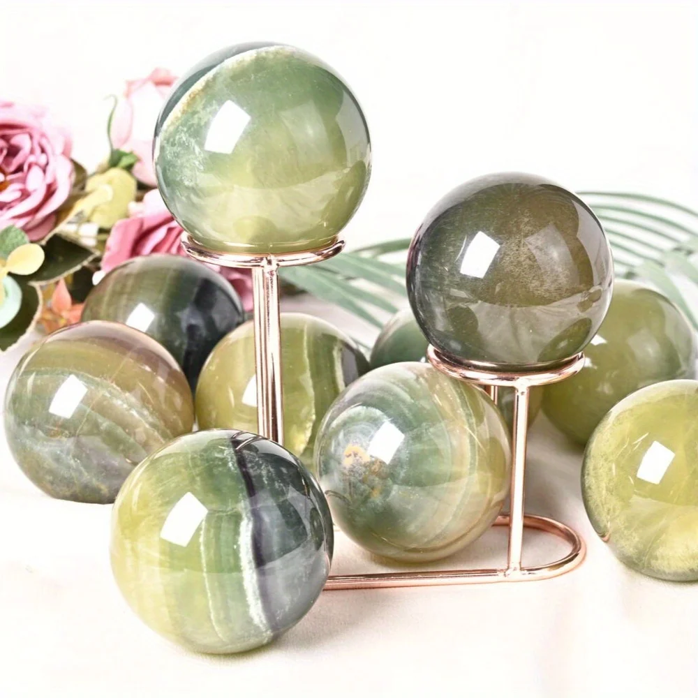 

1pc 1.97in-2.76in Polished Mango Fluorite Crystal Sphere - Colorful Desktop Ornament for Home Decor, Ideal for Crystal Crafts