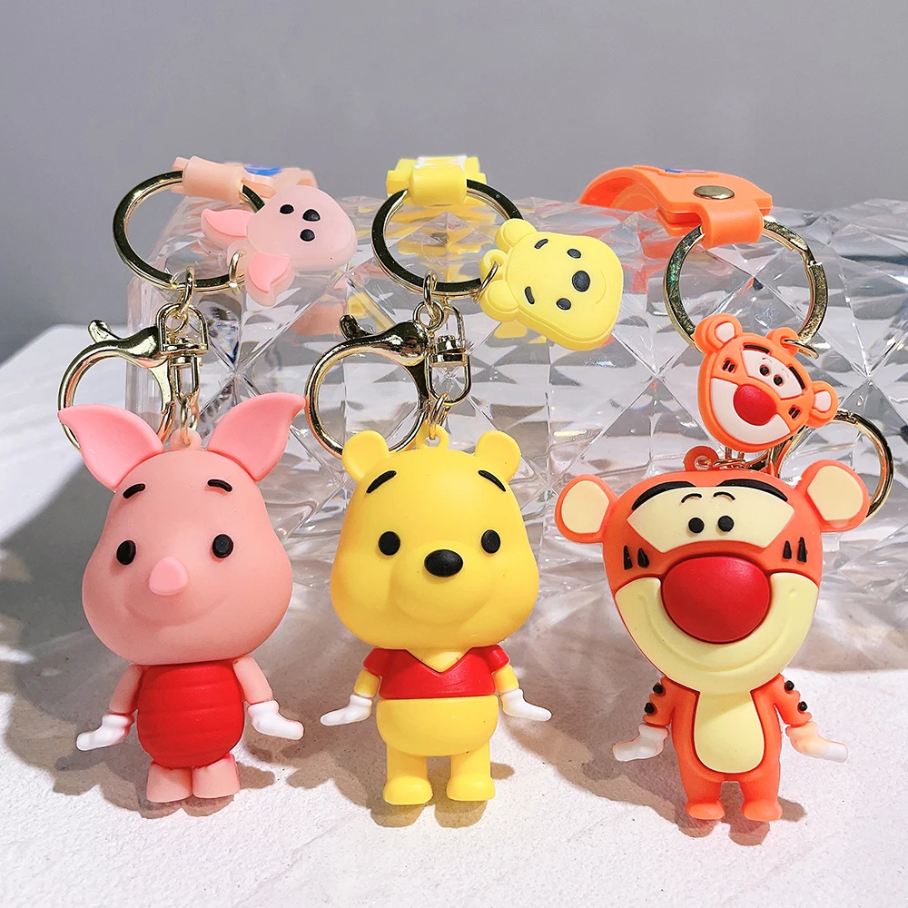 Disney Cartoon Mickey Mouse Keychain Minnie Donald Duck Daisy Cute Doll Keyring Fashion Couple Bag Ornament Pendant Gift