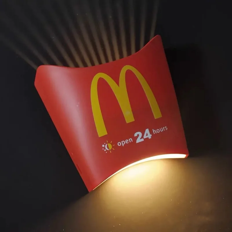 McDonald French fries LED Creative Lamp Figure Bedroom Wireless Atmosphere Light Home Decor Kids Birthday Gift Night Lamp