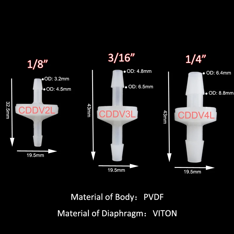 New ozone check valve/ PVDF non-return valve for ozone /Corrosion resistance one way valve for oxygenerator 1/4\