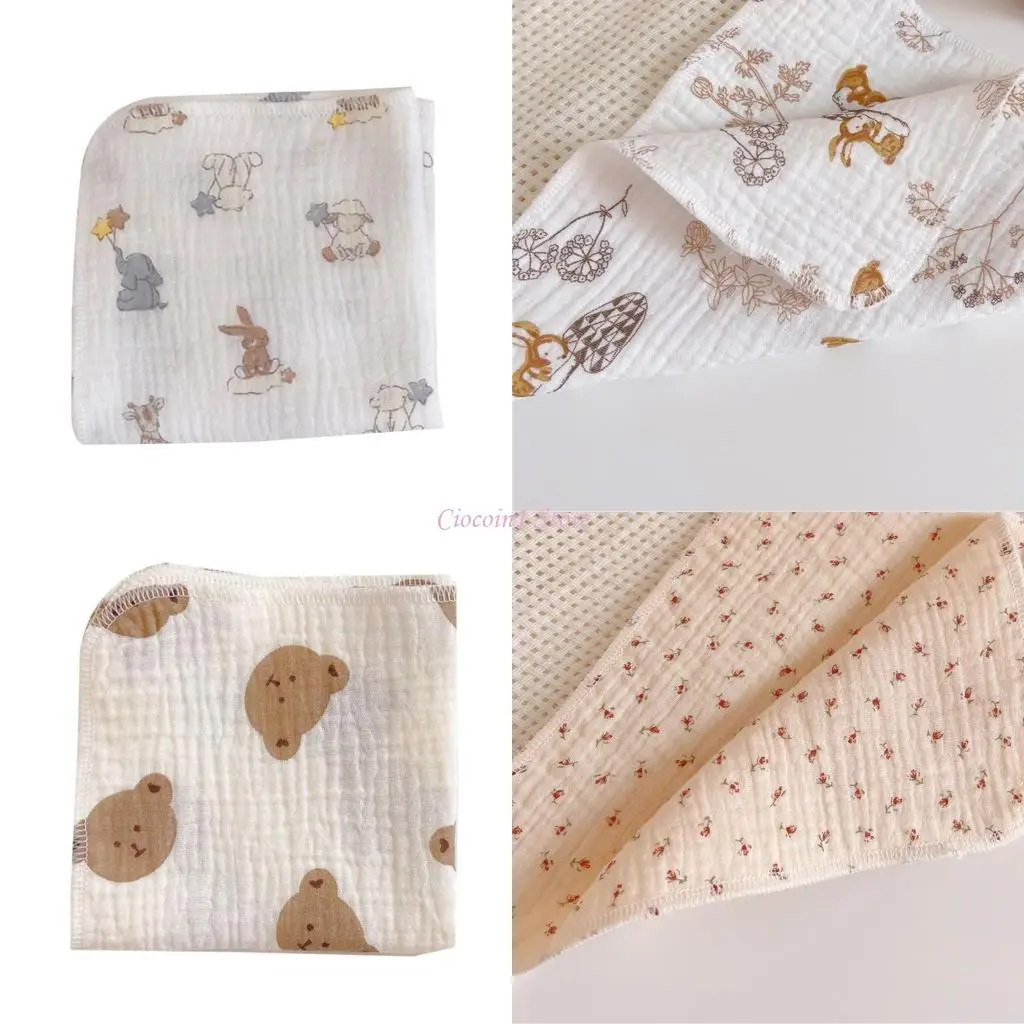 

Y1UB Baby Bibs Soft Absorbent Wash Towel 10"X10" Baby Bath Towel Wipes Handkerchief