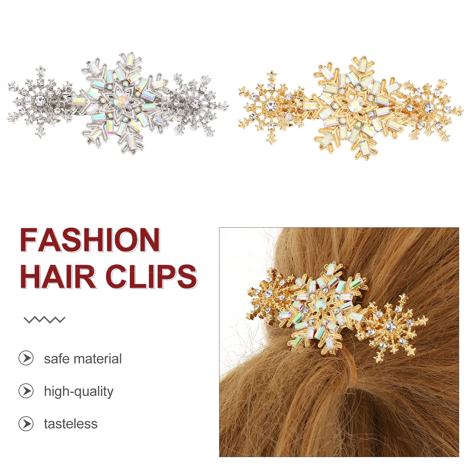 

Glittery Flowers Hair Clips Rhinestone Hairpins Imitation Drill Decorative Headdress Accessories Daily Wear Festival Party