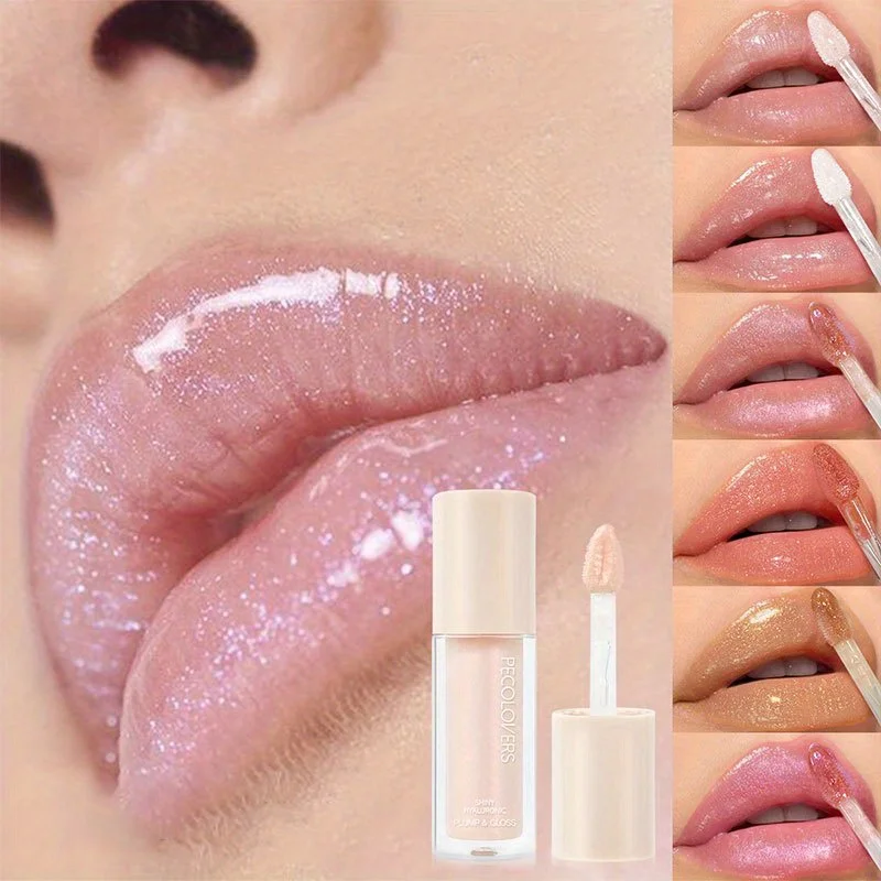 Mirror Waterproof Lip Gloss, Moisturizing Glitter Liquid Lipstick Makeup Long-Lasting Shine in Coral, Pink, and Skin Tones