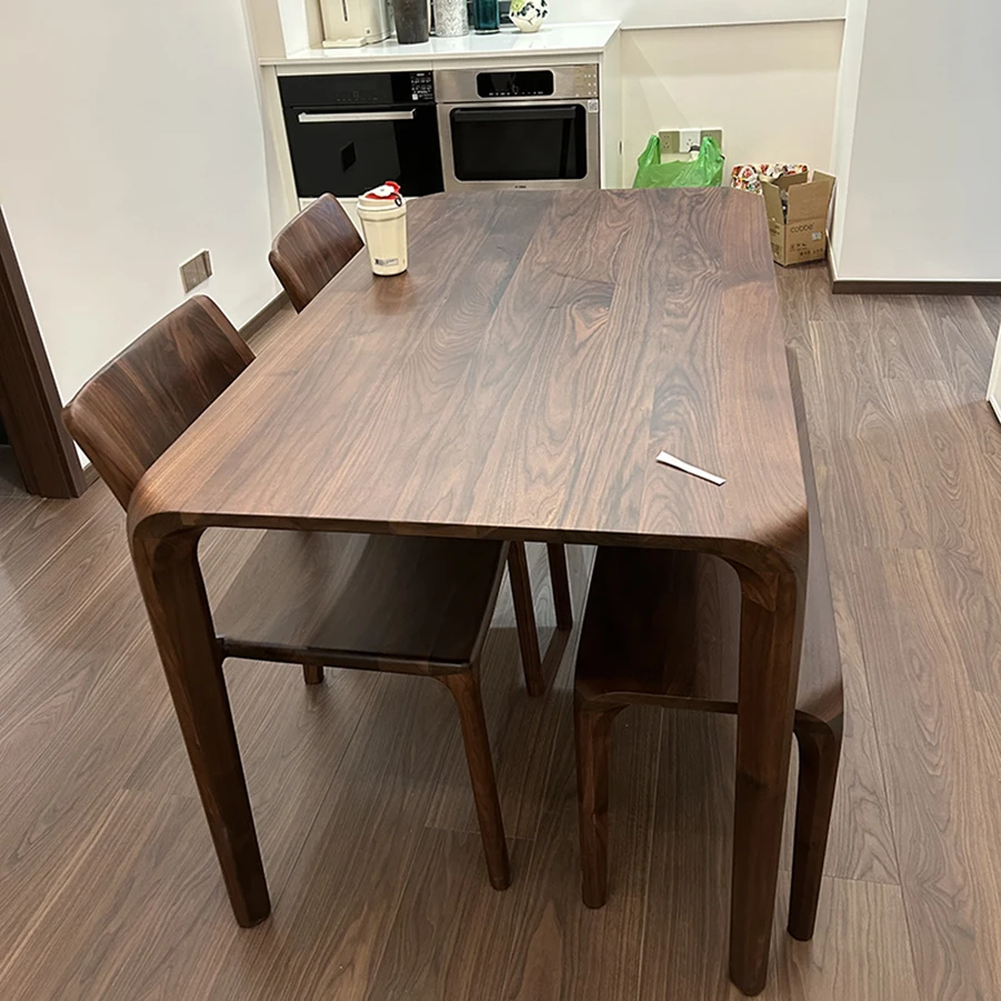 black walnut all solid wood tenon and mortise simple light luxury living room rectangular large dining table