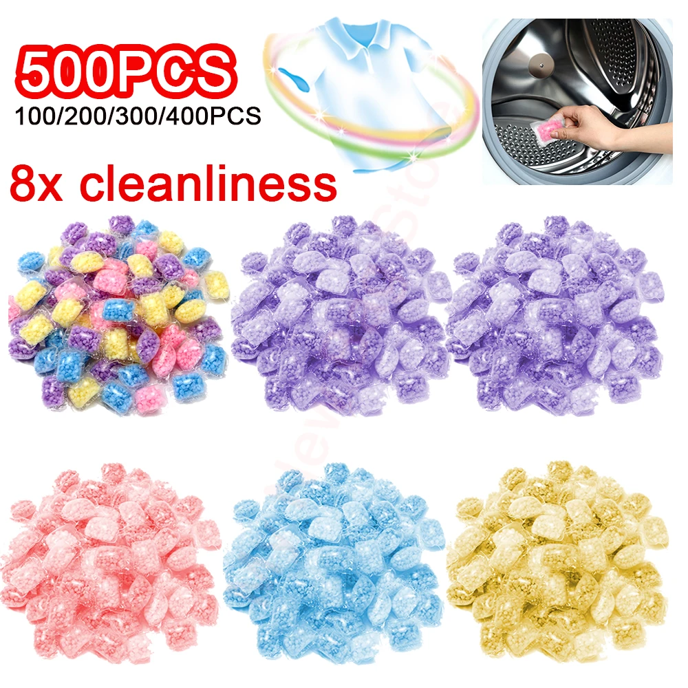 100-500PCS  Laundry Beads Detergent Liquid Capsule Ball Fragrance Beads Soft Clothing Diffuser Perfume for Washing Machine