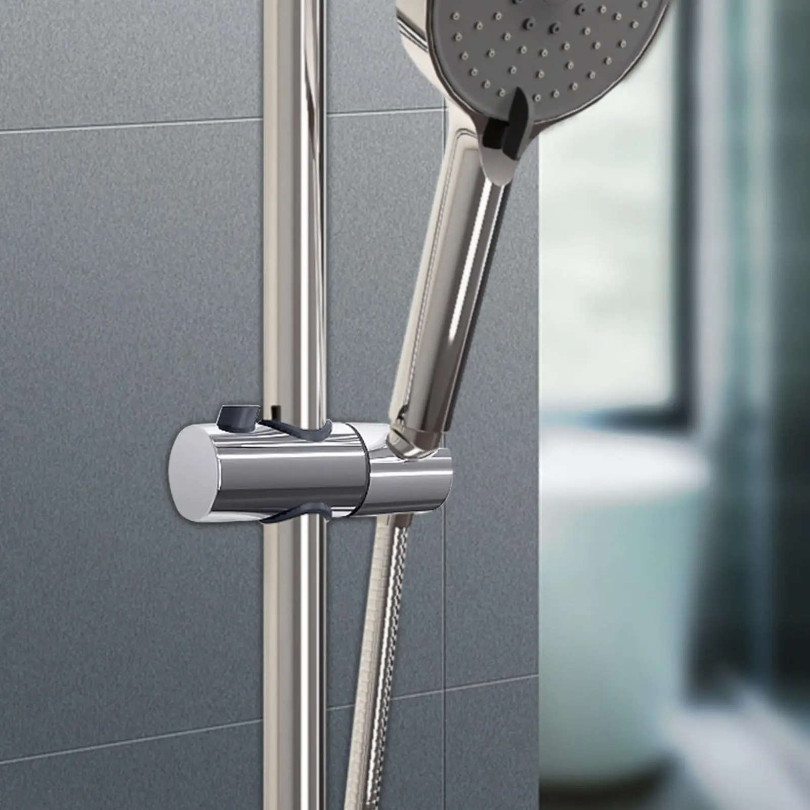 Shower Head Holder Adjustable Universal Slide Bar Shower Head Holder Replacement Easy To Install Bathroom Accessories view 2