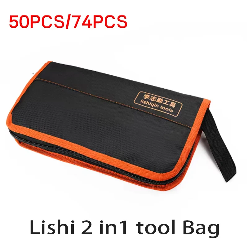 50 pièces/74 pièces LISHI 2 en 1 sac de rangement MR.LI étuis à outils poignée facile LISHI outil et sac à lame de clé
