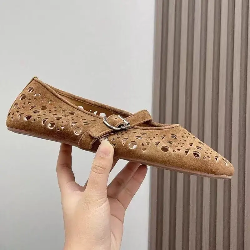 Designer Brand Original Mary Jane Women's Shoes Spring and Summer Hollow Hole Ballet Flat Shoes French Single Shoes