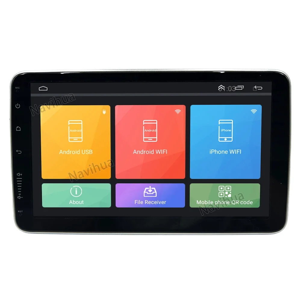 

10.1" Rotatable Android Car Radio Stereo Multimedia Player GPS Navigation Carplay FM Music Video BT WIFI 1 Din Headunit Monitor