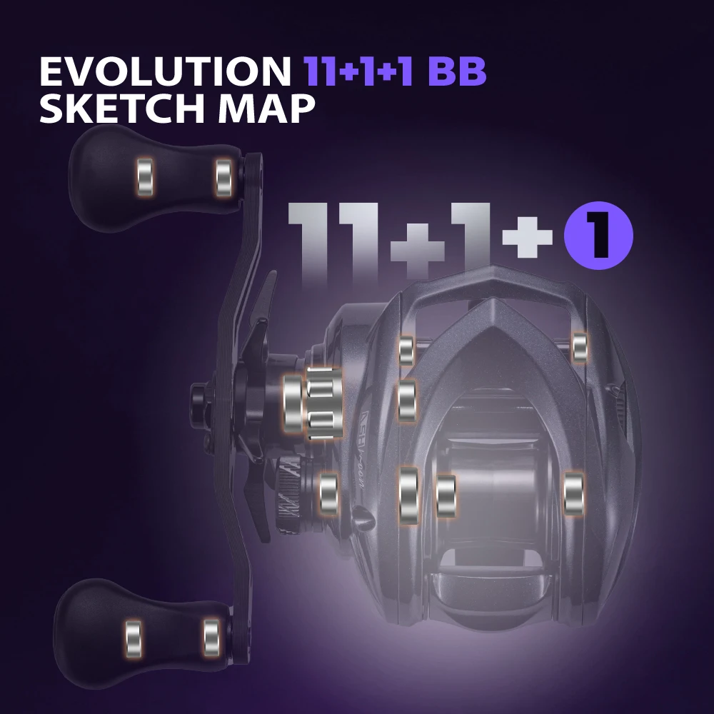 SOLOKING ASHMOON Alloy Baitcasting Reel Ultralight BFS Reel 6.3/7.1/8.1 Gear Ratio 6KG Drag Power Fishing Reel