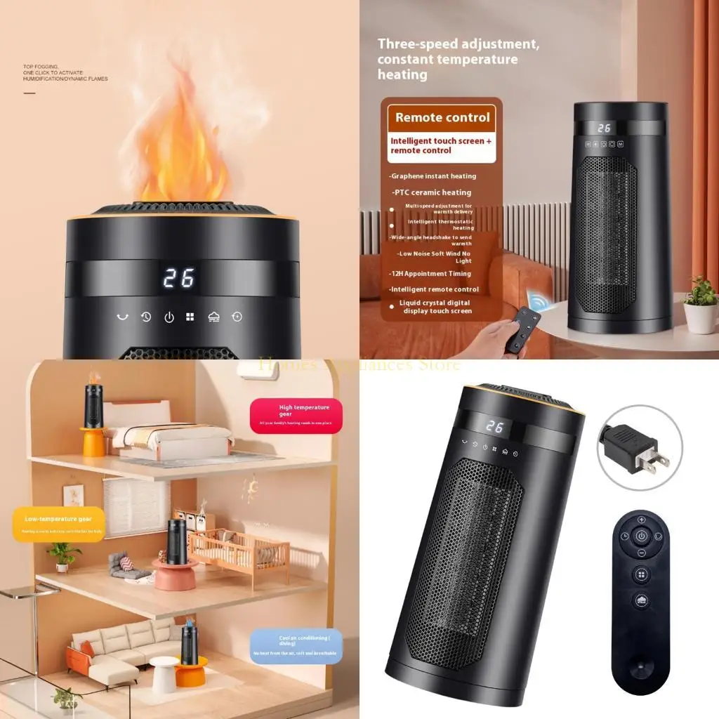 

D0AB Ceramic Tower Heaters Overheating Protections Quiet Heating Solution 2000W Power