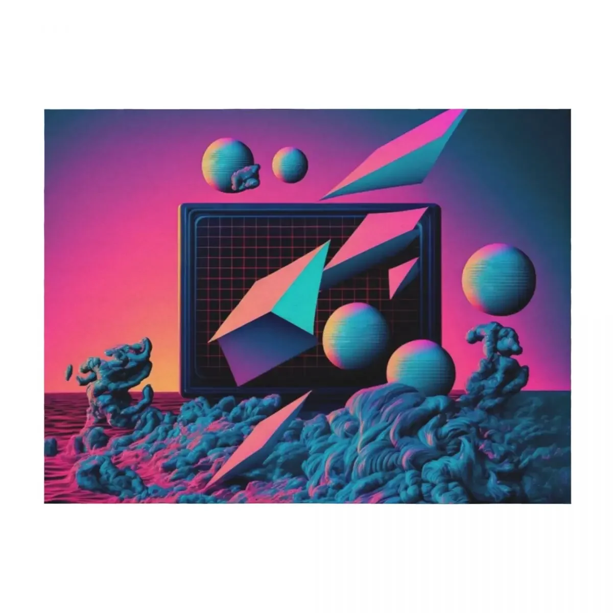

Цифровые анахронизы: Vaporwave Exploration of the Past and Future Плед Хэллоуин Летние меховые одеяла для пикника