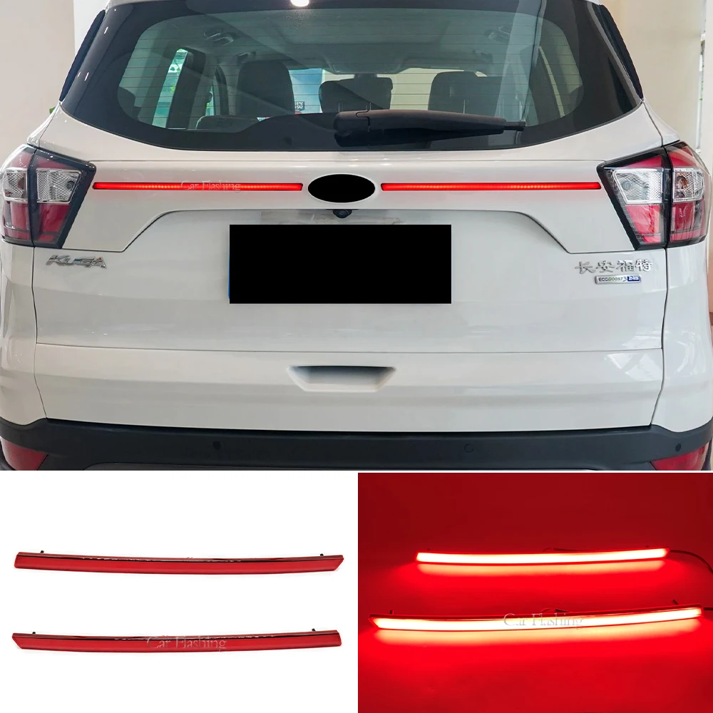 Rear Bumper Tail Light Red LED Reflector Brake Lamp Warning Turn Signal