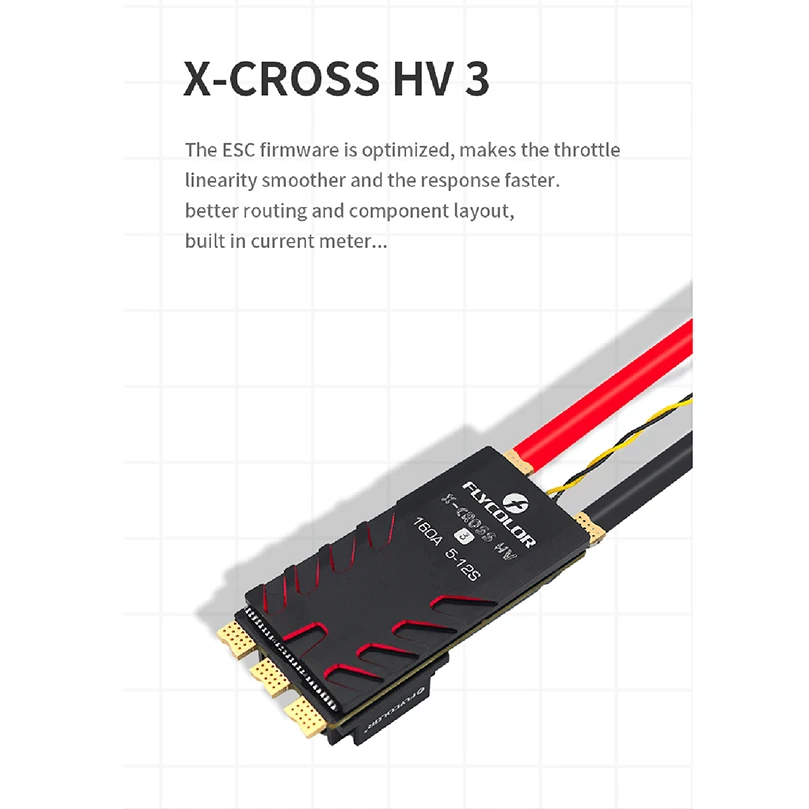 

FLYCOLOR X-Cross HV3 60A 80A 120A 160A 5-12S BLHeli32 Brushless ESC for RC Airplane Multirotor X-Class Cinelifter FPV Drone