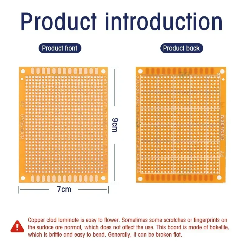 1-20PCS 5*7cm DIY Prototyp PCB Universal Experiment Matrix Platine 5x7cm Gelb einseitige Protoboard DIY Elektronische Kit