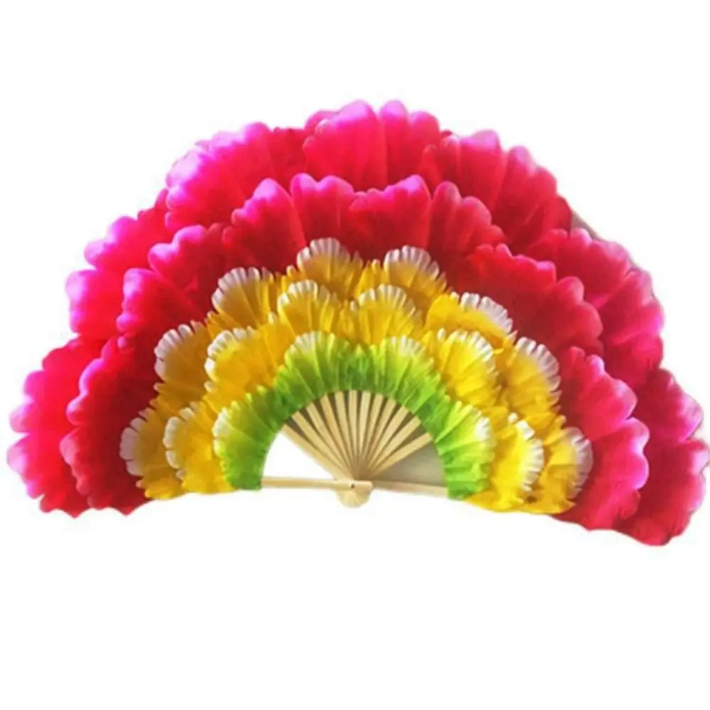 High Quality 90cm Half-folded Dance Fan 5 Layers Adult Square Dance Fan 9 Colors Yangko Fan