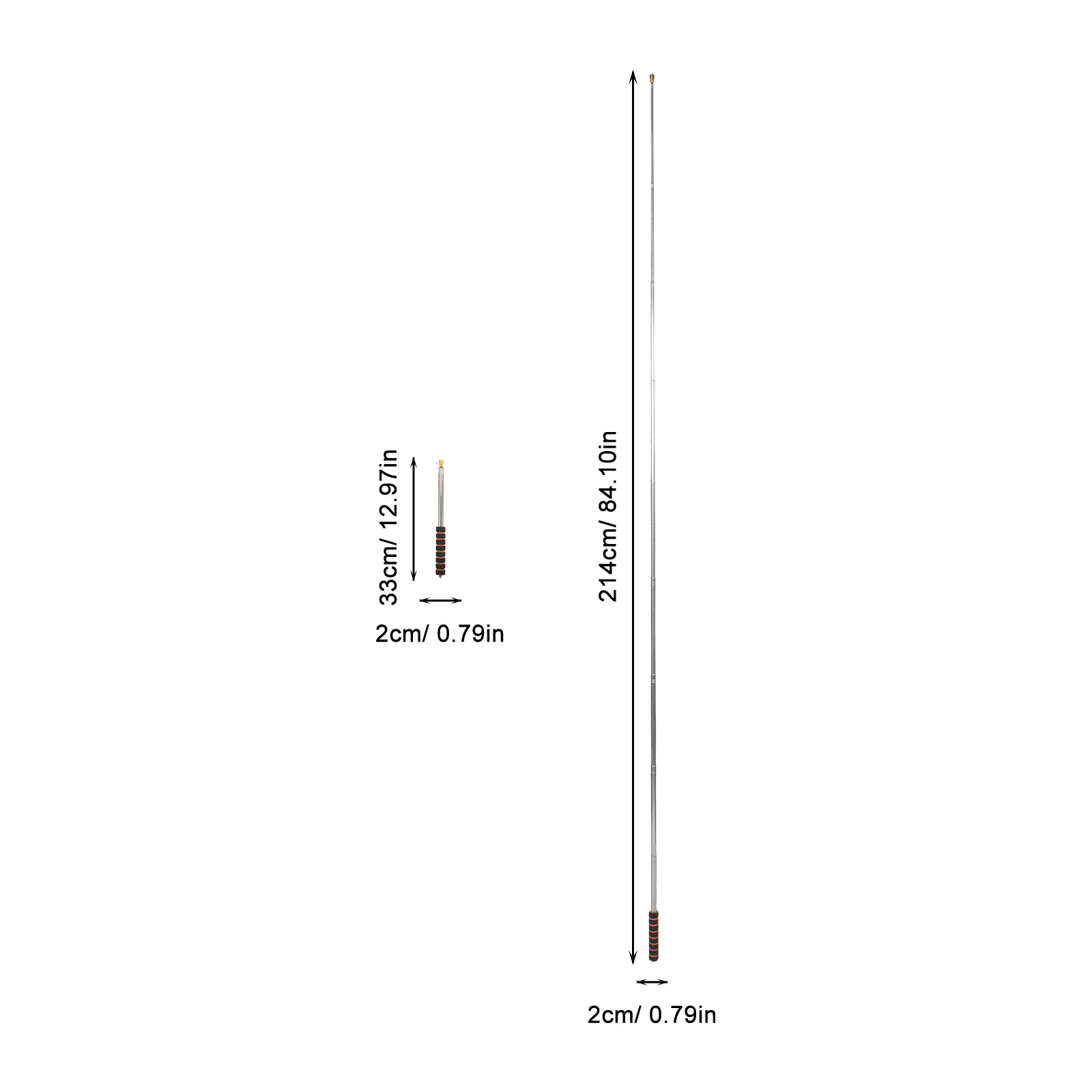 عمود علم تلسكوبي من الفولاذ المقاوم للصدأ قابل للسحب، سارية علم محمولة للدليل السياحي، المعلمين، المدربين، الأحداث الخارجية، خفيفة الوزن