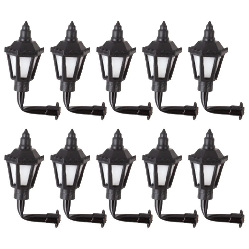 10 Pcs Micro Landscape Ornament Light Home Decor Mini Wall Lamp Model Tiny Luminous Material Stainless Steel Plus Abs Baby