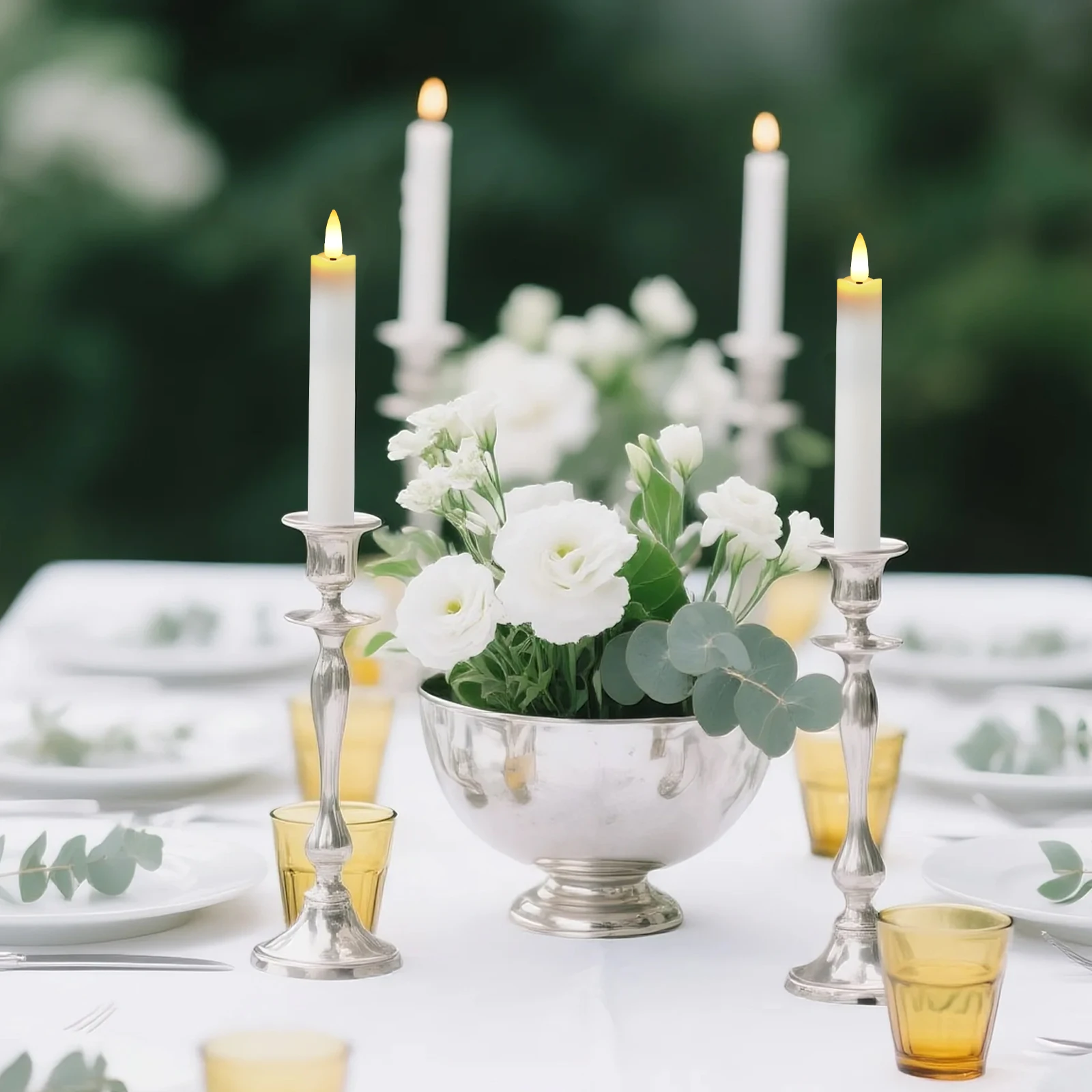 Flameless Taper Candles LED Flickering Candlesticks Battery Operated with Remote Timer Table Candle for Party Wedding Home Decor image 6