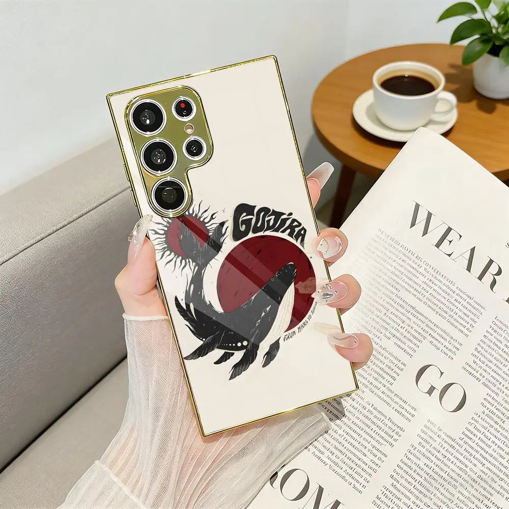 Rock Band G-Gojira Phone Case Luxury Electroplated Metal Frame Case For Samsung Galaxy S25 S24 S23 Ultra