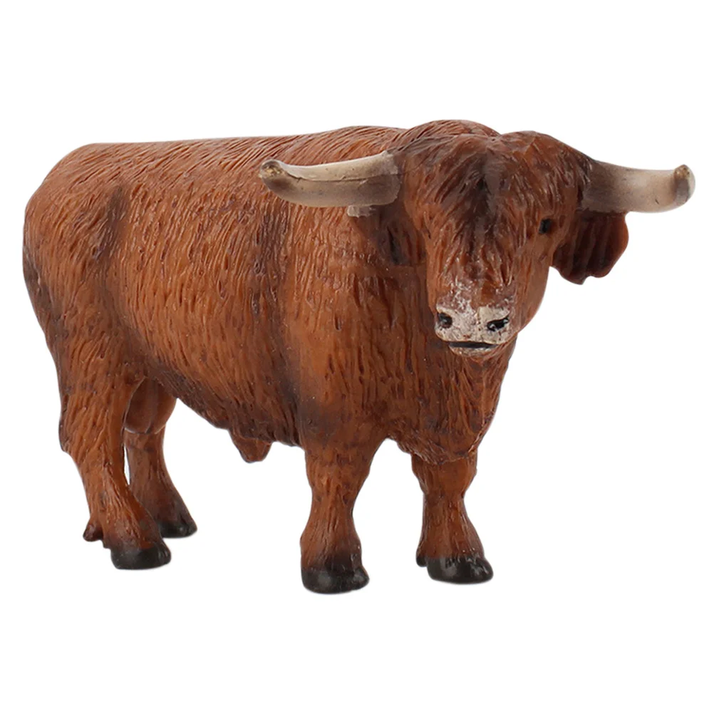 Highland Cow Model Animal Farm Figures Static Solid Dog Simulation Cattle Toy Dining Table Child