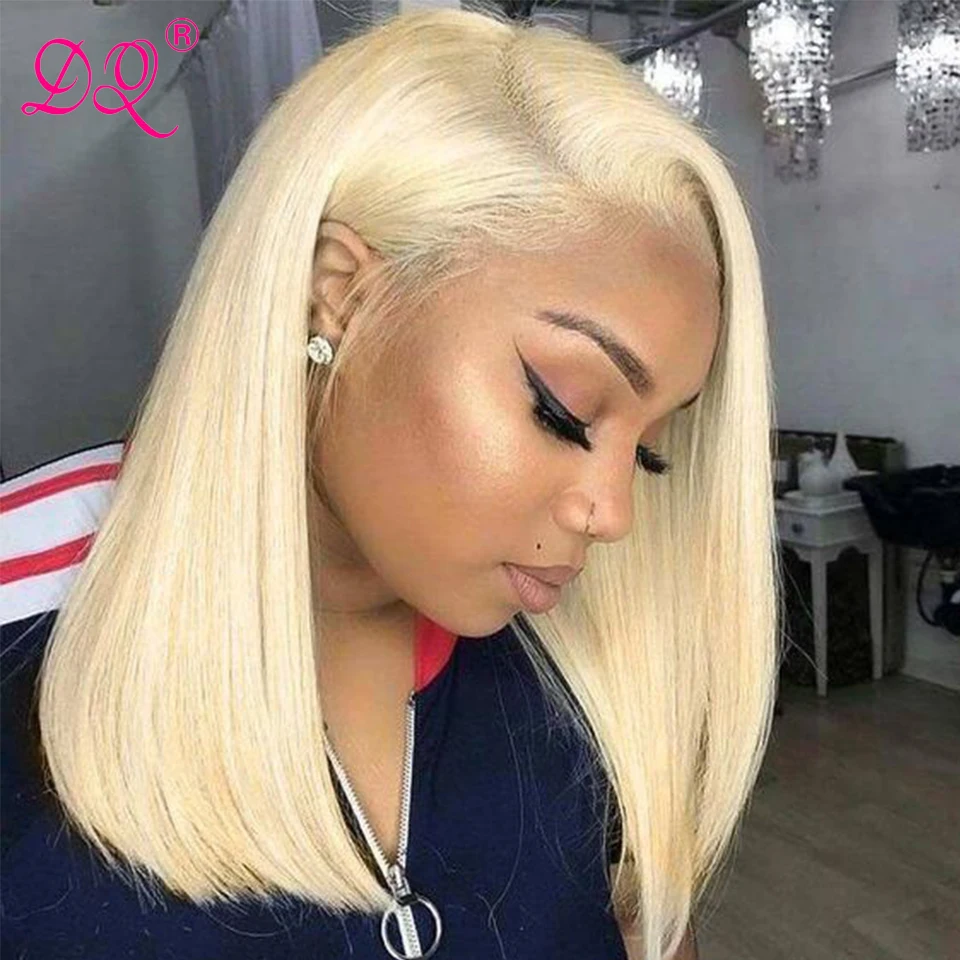 

Straight Hair 613 Honey Blonde Color Lace Front Synthetic Wig for Women Transparent Lace Frontal Wigs 13X4X1 Side Part Glueless