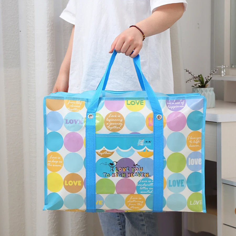 Übergroße Reisetasche, Umzugshaus, Aufbewahrungstasche, gewebt, große Reise-Steppdecke, Kleidung, wasserdichte Folie, große Kapazität, Versandtasche – Detail 11