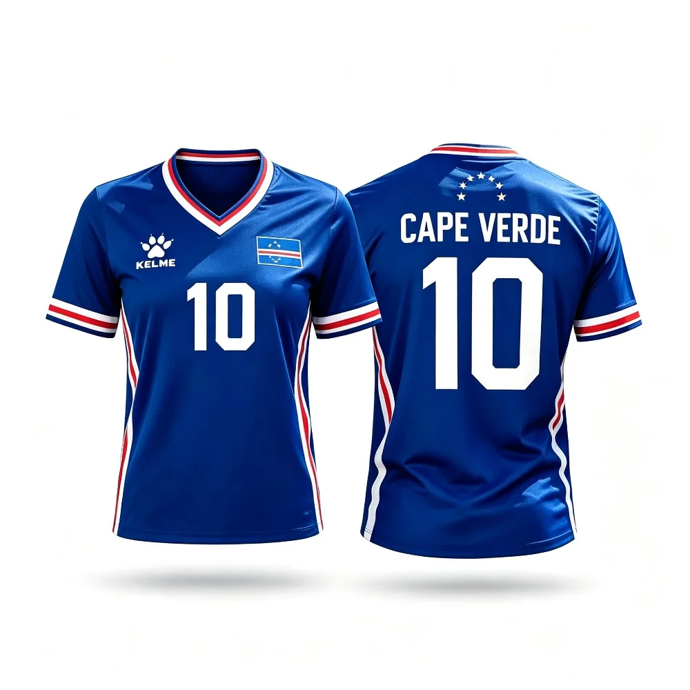 Cape Verde Summer New Men's Football T-shirt Loose Fit Breathable Quick Drying Sports Comfortable T-shirt for Men and Women