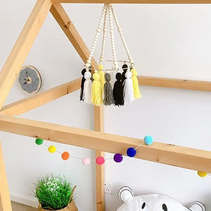 F62d bébé berceau perles en bois