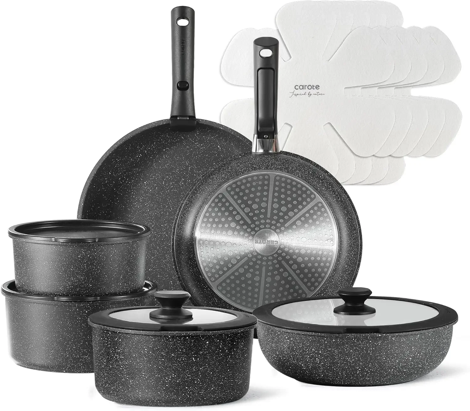 

Bestseller17pcs Pots and Pans Set Non Stick, Nonstick Cookware Set with Removable Handle,RV Kitchen Set