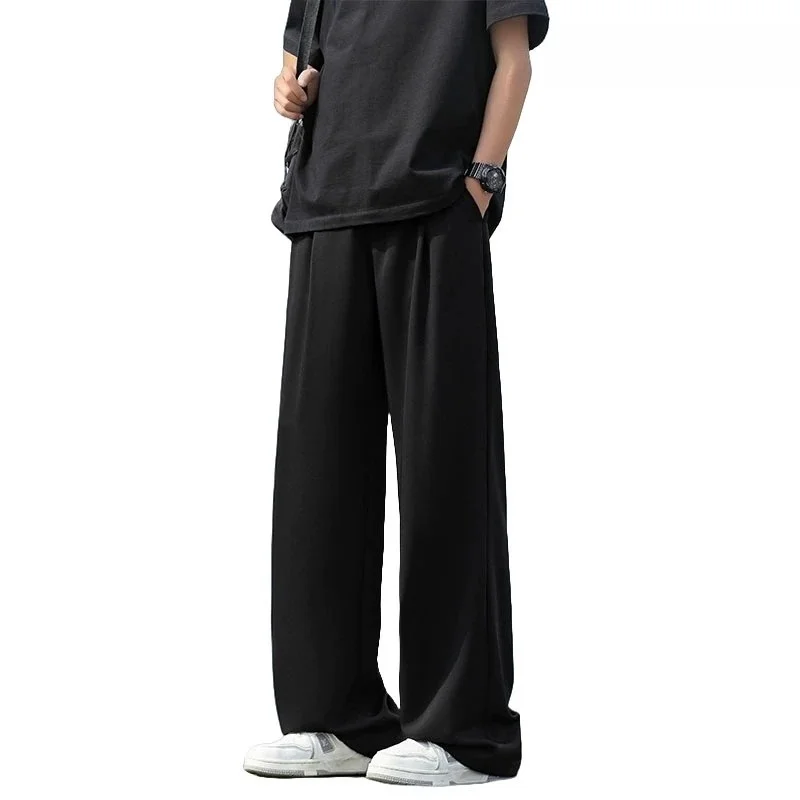 Business Commuter Men's Straight Leg Suit Pants Casual Black High Waist Loose Fit Autumn New Arrival Premium Quality