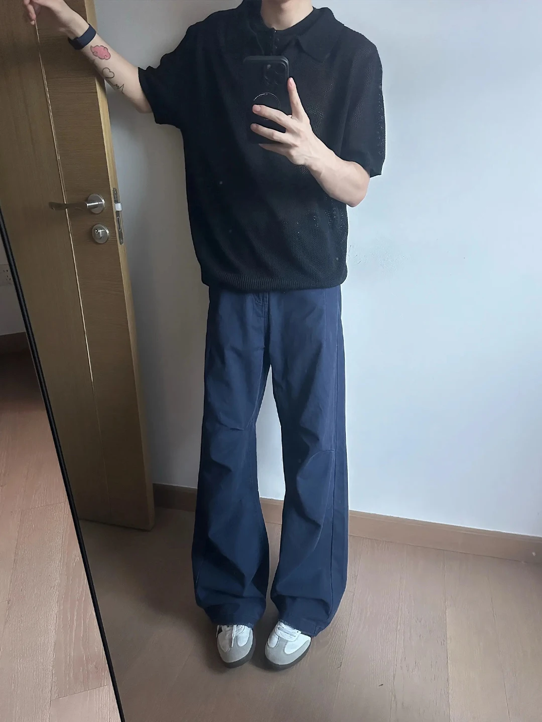 American Style Pleated Work Pants Men's Loose Straight Casual Pants Summer CleanFit Slimming Knife Pants Folded Hem Straight Leg