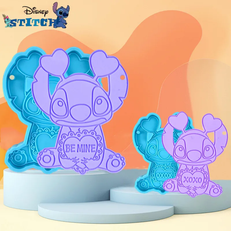 Disney Stitch Anime Figure Silicone Mold DIY Pendant Epoxy Resin Molds Necklace Keychain Making Mould Chocolate Candy Moulds