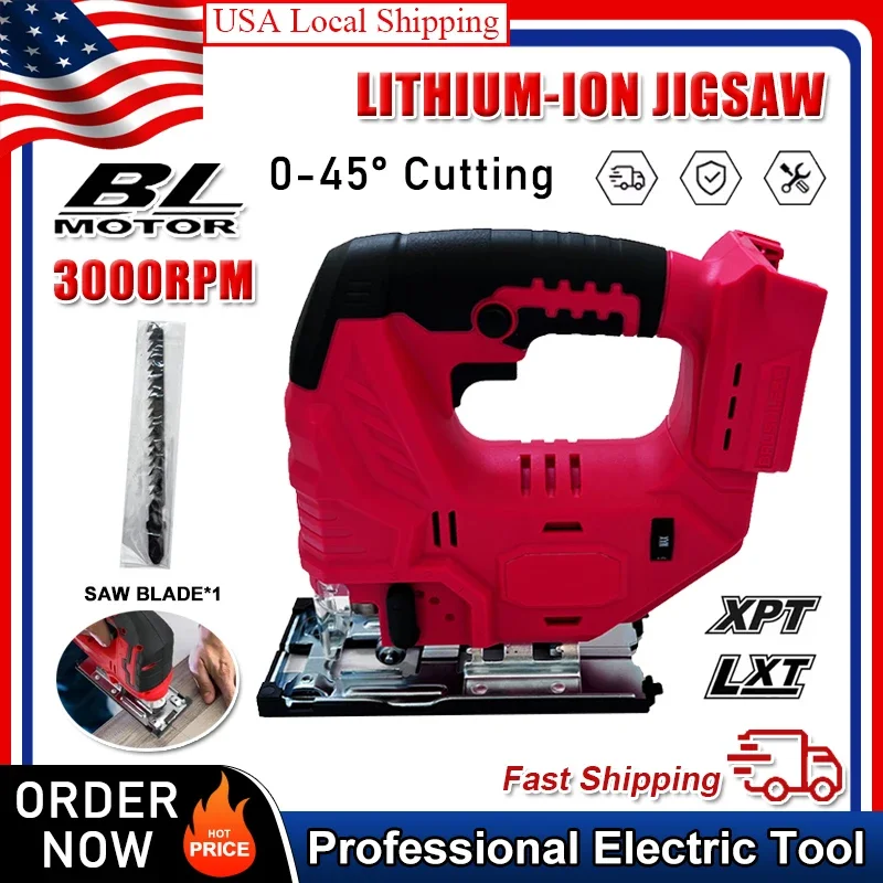 

Fit Milwaukee 18V 20V Battery Brushless Jig Saw 0-45º Cutting 3 Orbital Settings Electric Jigsaw Woodworking Tool Power Tools